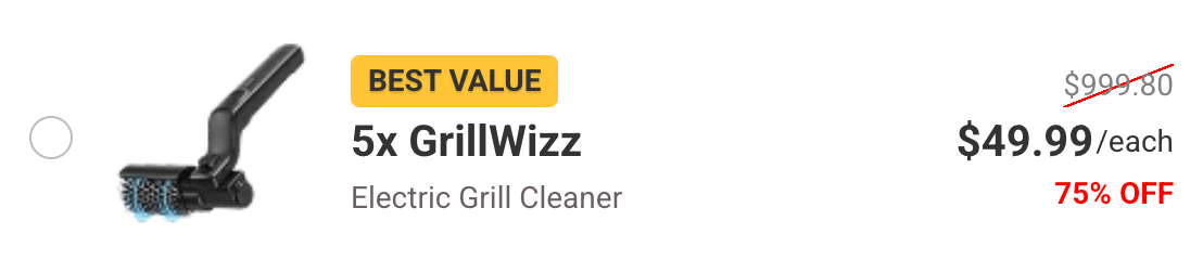 Five GrillWizz Grill Cleaner Massive 75% discount Package